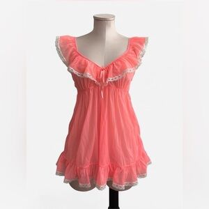 Victoria's Secret Coral Ruffle Chemise